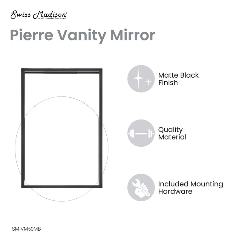 Pierre 35.5" Vanity Mirror in Matte Black