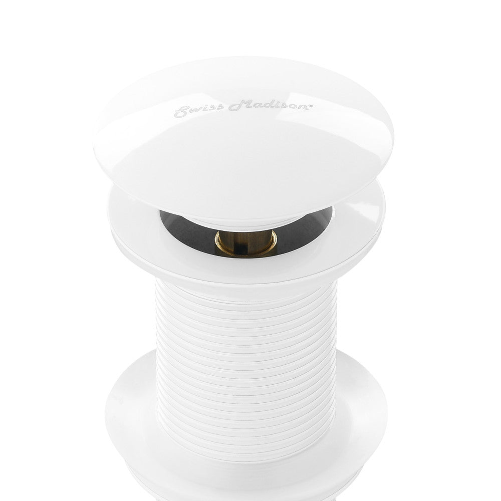 Residential Non-Overflow Pop Up Sink Drain 1.75 in Glossy White