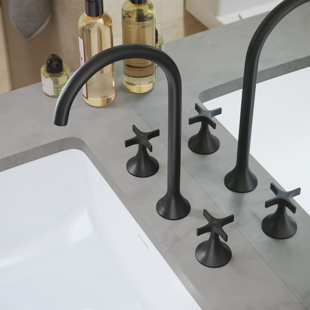 DASUTON Daxton 8 in. Widespread, Cross Handle, Bathroom Faucet in Matte