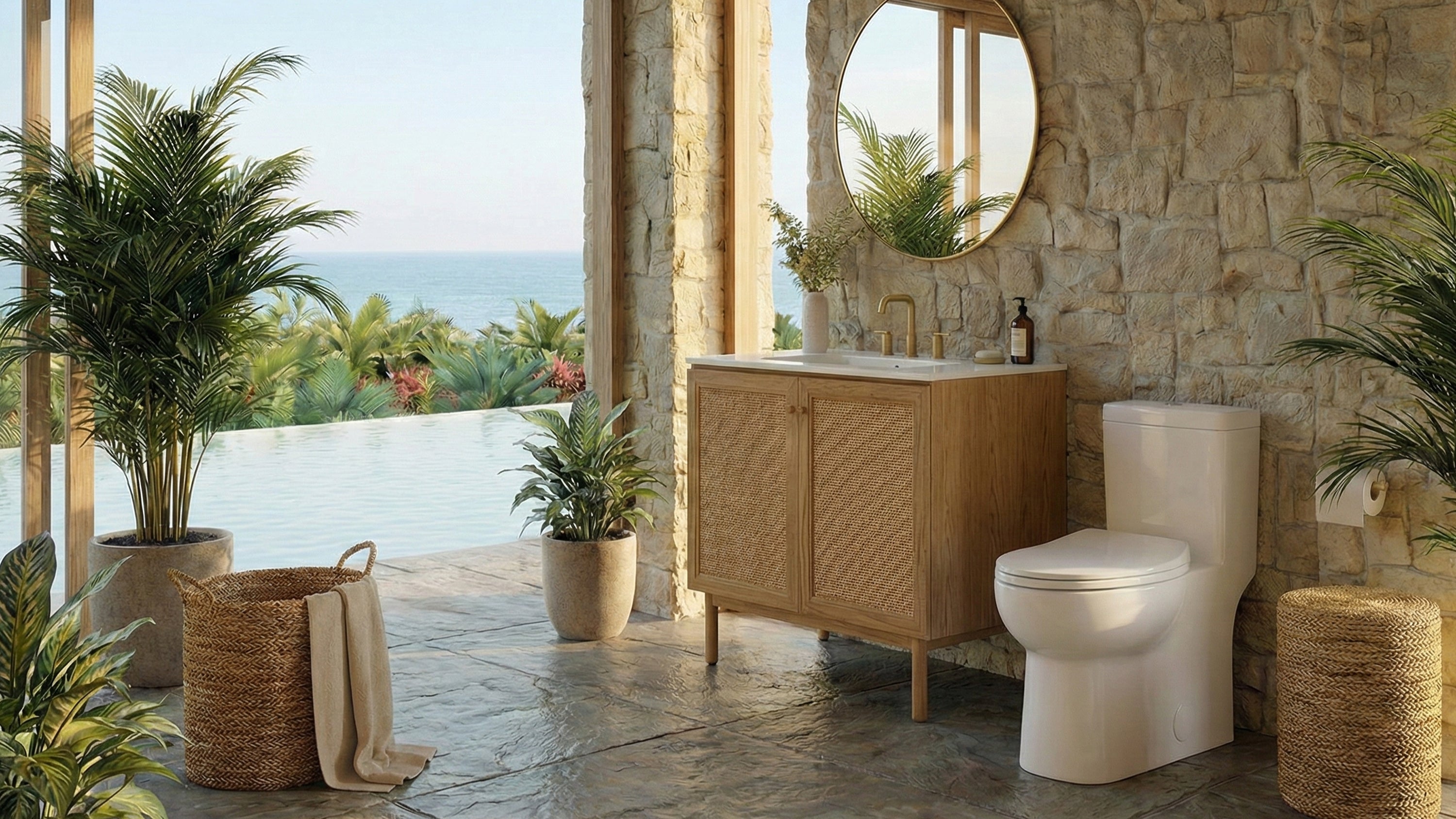 Classe 15.5 x 15 x 60 Freestanding Linen Cabinet in Toppan Oak