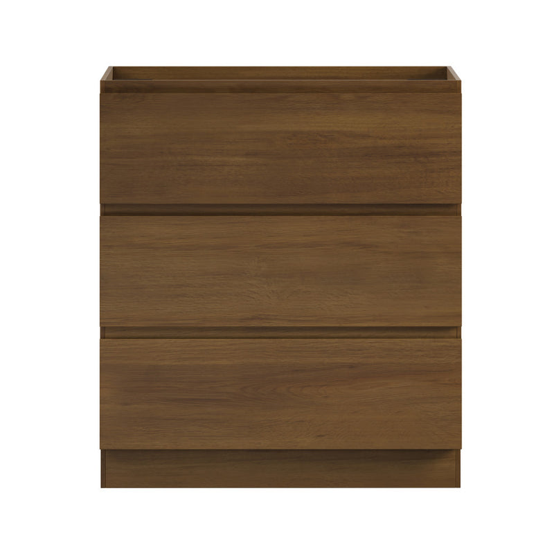 Liberte 30" Freestanding Bathroom Vanity Cabinet without Top in Brown Oak