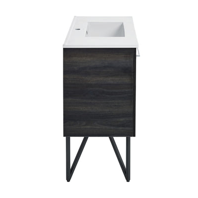 Annecy 36" Freestanding Bathroom Vanity in Black Walnut with Sink Top