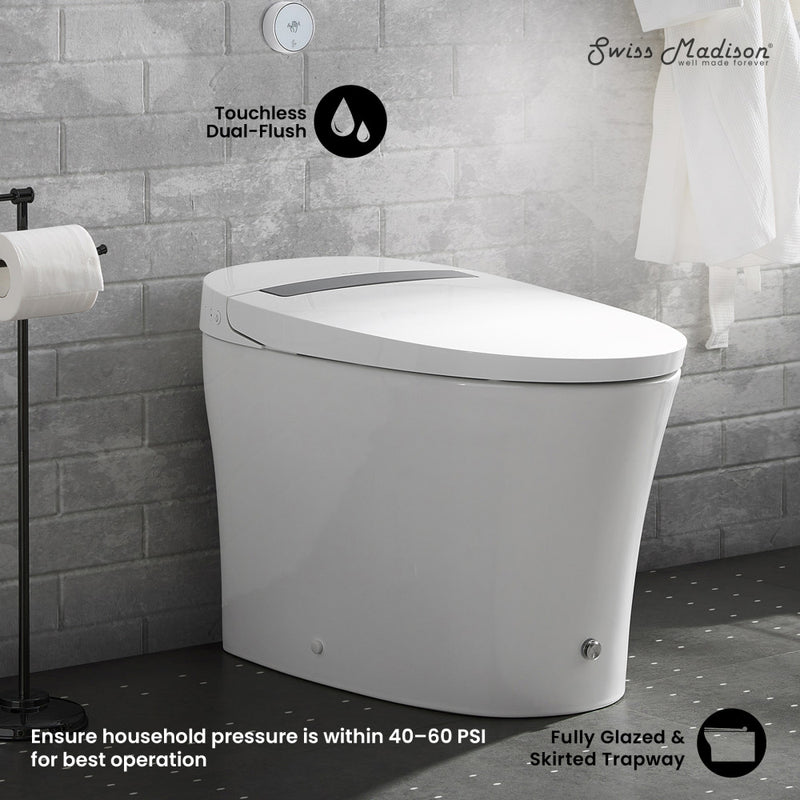 Viro Smart Tankless Elongated Toilet, Touchless Vortex™ Dual-Flush 1.1/1.6 gpf