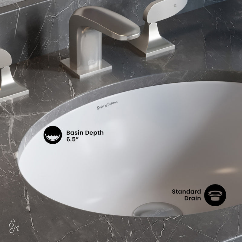 Monaco 18 Oval Under-Mount Bathroom Sink