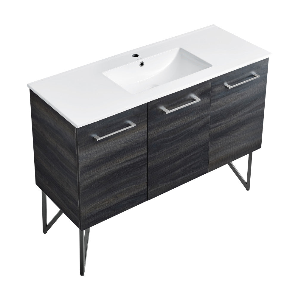 Annecy 48" Freestanding Bathroom Vanity in Black Walnut with Sink Top