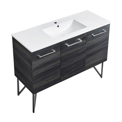 Annecy 48" Freestanding Bathroom Vanity in Black Walnut with Sink Top