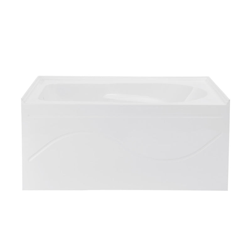 Ivy 54 x 30 Skirted Left Drain Soaking Alcove Bathtub in Glossy White with Integrated Armrest