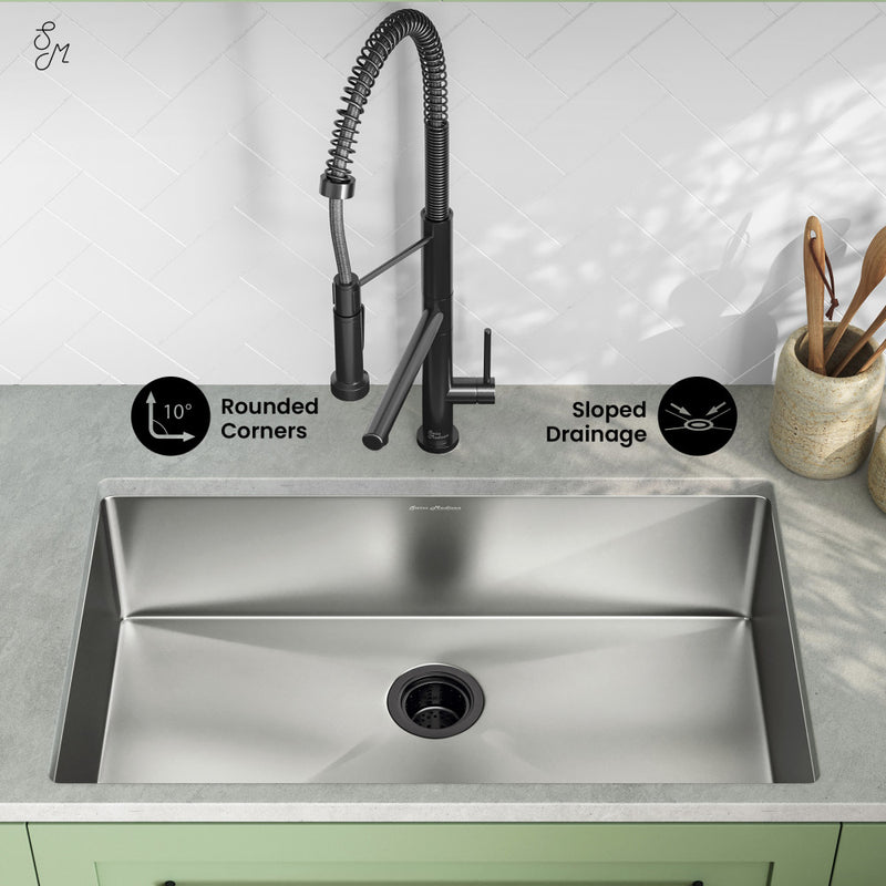 Rivage 32 x 19 Stainless Steel, Single Basin, Undermount Kitchen Sink