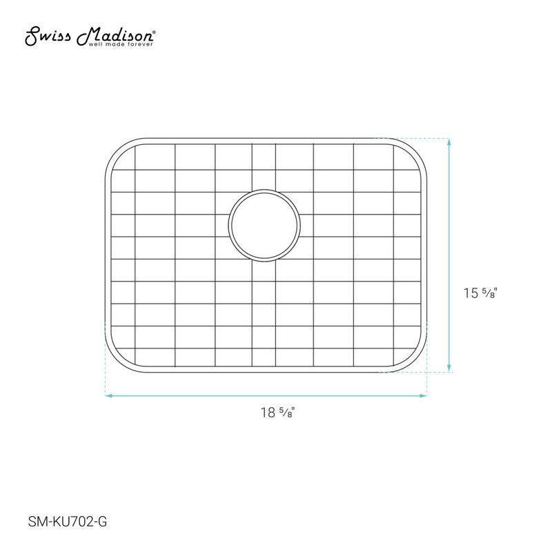 Stainless Steel, Undermount Kitchen Sink Grid for 23 x 18 Sinks