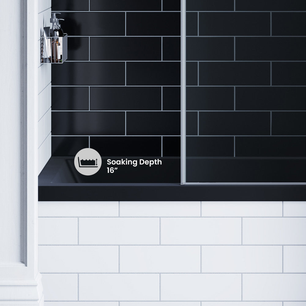 Voltaire 48" x 32" Right-Hand Drain Alcove Bathtub in Matte Black
