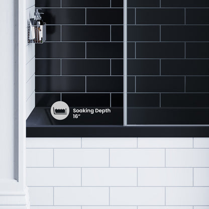 Voltaire 48" x 32" Right-Hand Drain Alcove Bathtub in Matte Black