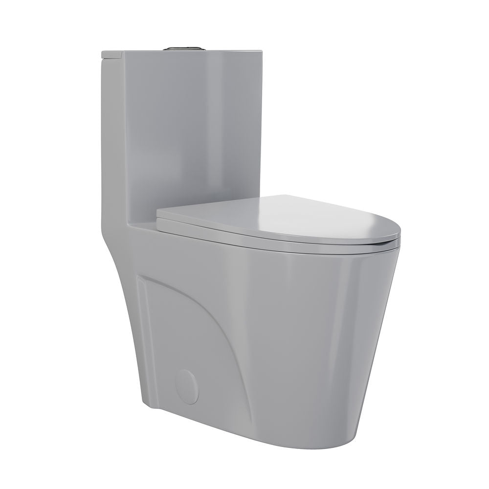 St. Tropez One-Piece Elongated Toilet Vortex™ Dual-Flush 1.1/1.6 gpf in Glossy Gray