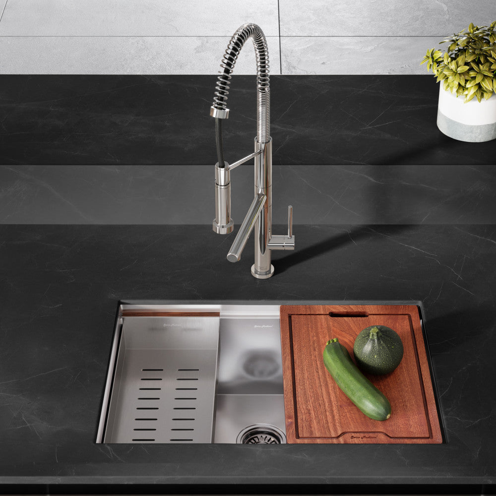 Rivage 30 x 19 Single Basin Undermount Kitchen Workstation Sink