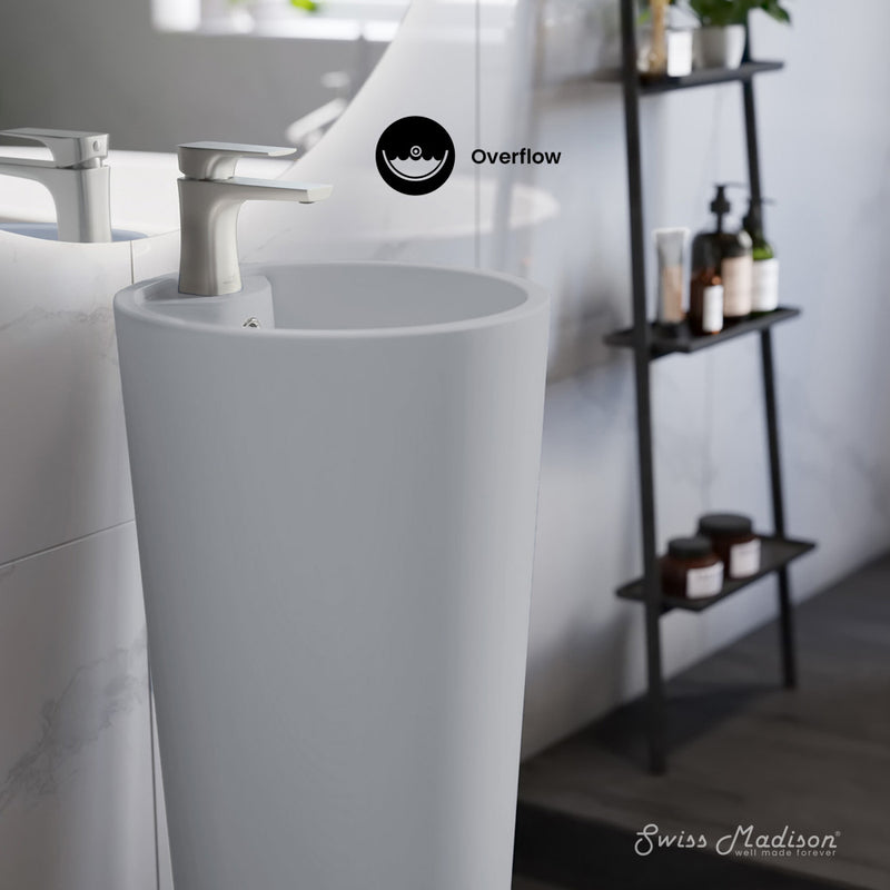 Monaco Circular Basin Pedestal Sink Matte Gray