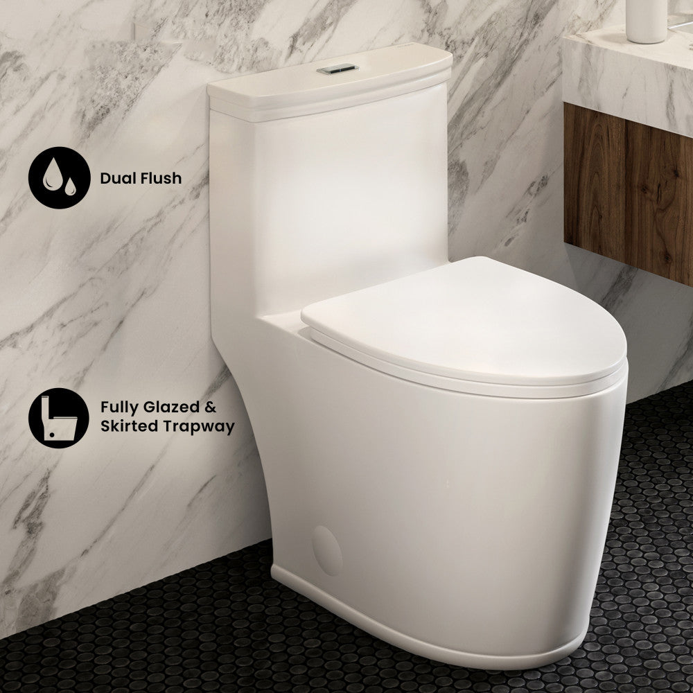 Beau One-Piece Elongated Toilet Dual-Flush 1.1/1.6 gpf