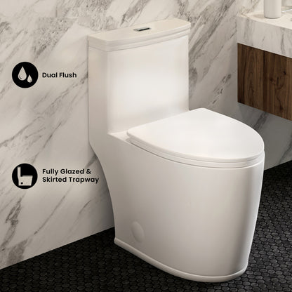 Beau One-Piece Elongated Toilet Dual-Flush 1.1/1.6 gpf