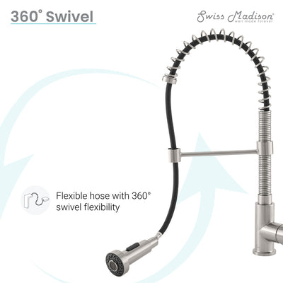 Nouvet Single Handle, Pull-Down Kitchen Faucet in Brushed Nickel