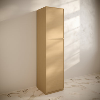 St. Tropez 15 x 15 x 60 Freestanding Linen Cabinet in Natural Oak