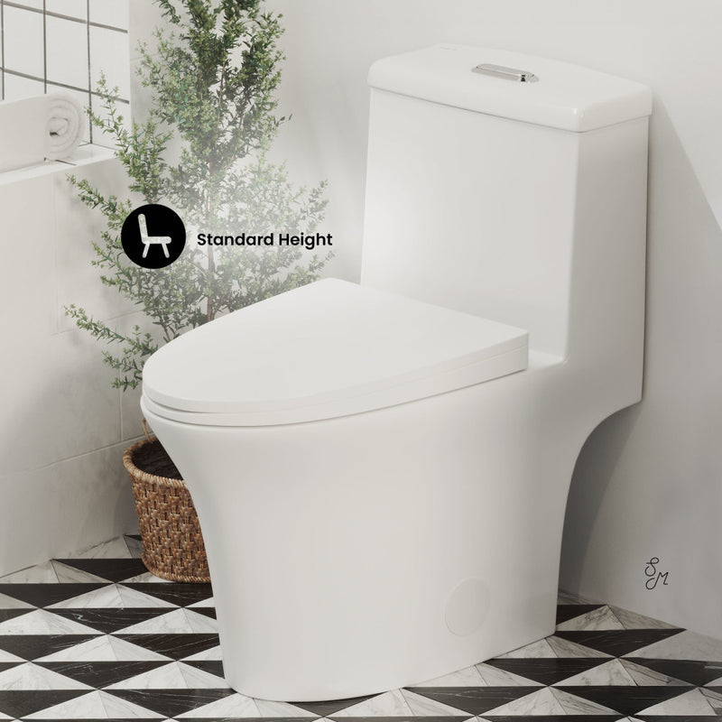 Hugo One Piece Elongated Dual Flush Toilet 1.1 / 1.6 gpf