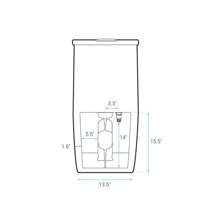 St. Tropez One-Piece Elongated Toilet Vortex™ Dual-Flush 1.1/1.6 gpf in Matte Gray