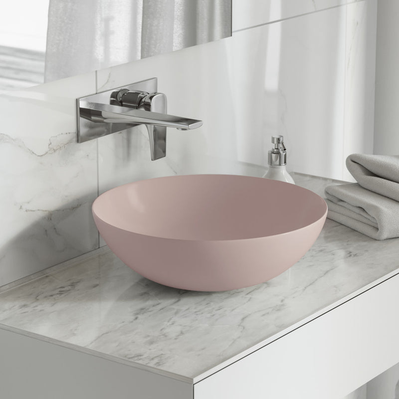 Classe 16 Color Ceramic Sink in Matte Pink