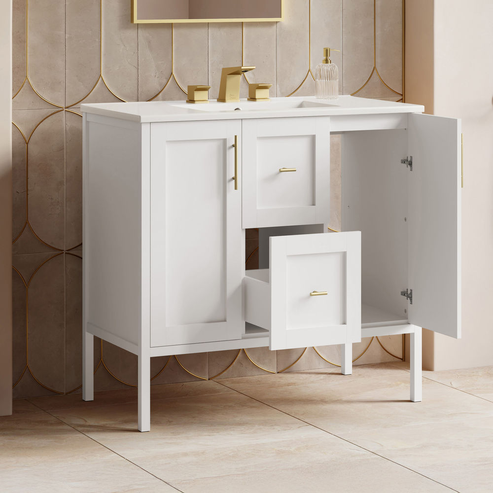 Forme 36" Modular Freestanding Bathroom Vanity with 3-Hole Widespread Top in White