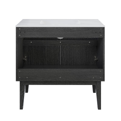 Bosse 36" Freestanding Bathroom Vanity in Black Oak with 3-Hole Widespread Sink Top