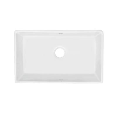 Lyon 30 x 18 Fireclay, Single Basin, Farmhouse Kitchen Sink in White