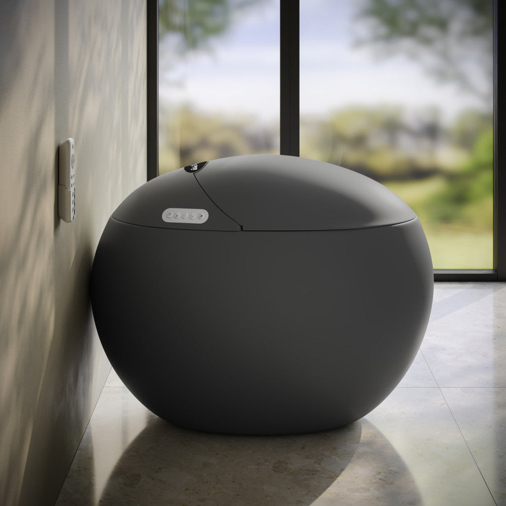 Plaisir Smart One-Piece 1.28 GPF Single Flush Toilet in Matte Gray