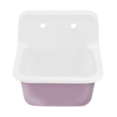 Loire 22" Cast Iron Rectangle Wall-Mounted Sink in Glossy Lavender