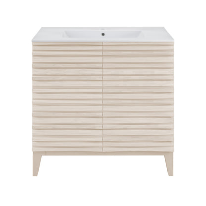 Cascade 30" Freestanding Bathroom Vanity in White Oak with Sink Top