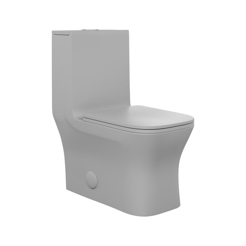 Concorde One Piece Square Toilet Dual Flush in Matte Grey 1.1/1.6 gpf