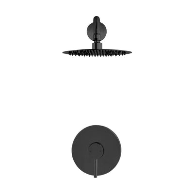 Ivy Single-Handle 1 Spray 8" Wall Mounted Fixed Shower Head in Matte Black (Valve Included)