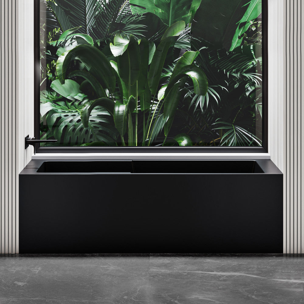 Voltaire 60" x 30" Left-Hand Drain Alcove Bathtub with Apron in Matte Black