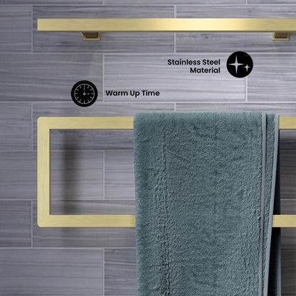 Voltaire 5-Bar Electric Towel Warmer in Brushed Gold