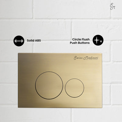 Wall Mount Actuator Flush Push Button Plate in Brushed Brass