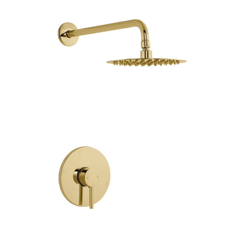 Ivy Single-Handle 1 Spray 8" Wall Mounted Fixed Shower Head in Brushed Gold (Valve Included)