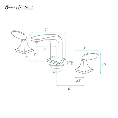 Chateau 8 in. Widespread, 2-Handle, Bathroom Faucet in Gunmetal Grey