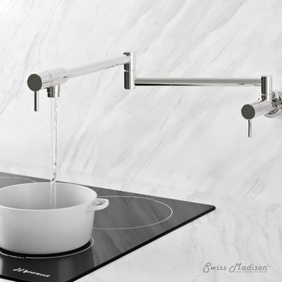 Ivy Retractable Wall-Mounted Pot Filler in Chrome