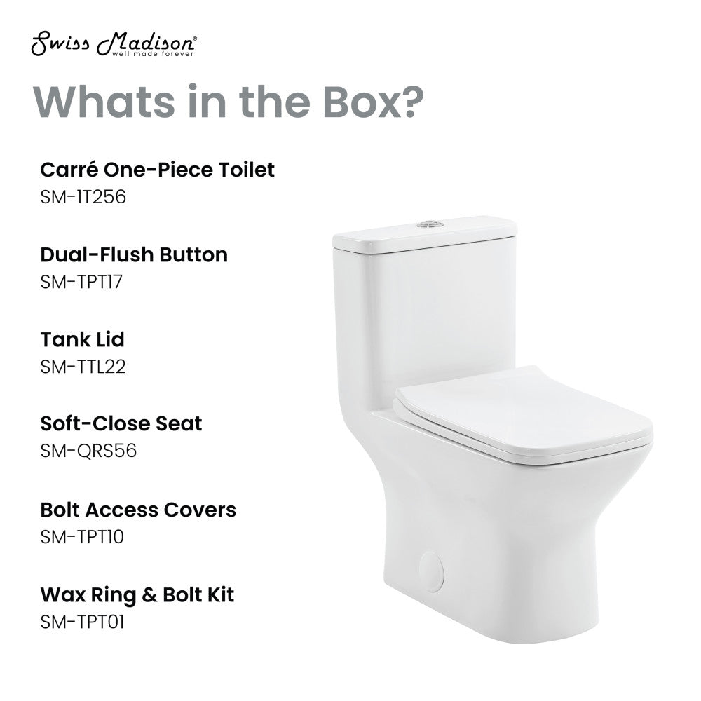 Carre One-Piece Square Toilet Dual-Flush 1.1/1.6 gpf – Swiss
