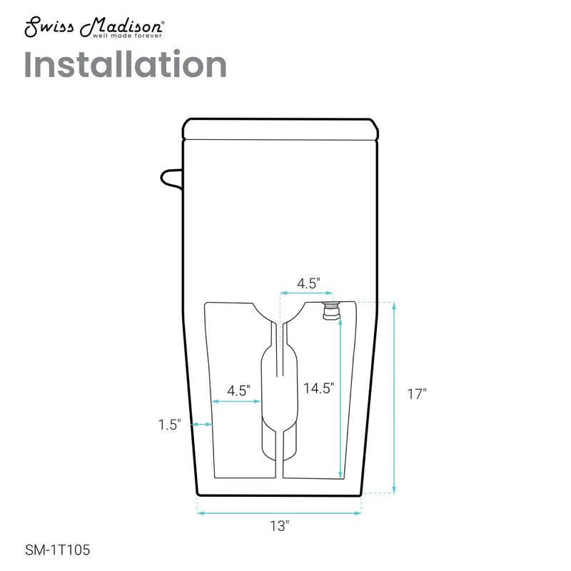 Concorde One Piece Square Right Side Flush Handle Toilet 1.28 gpf