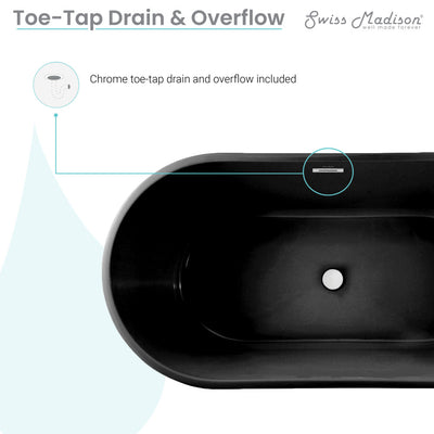 Claire 60" Freestanding Bathtub in Matte Black