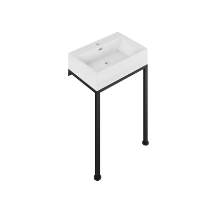 Concorde 24" Rectangle Console Sink with Matte Black Legs