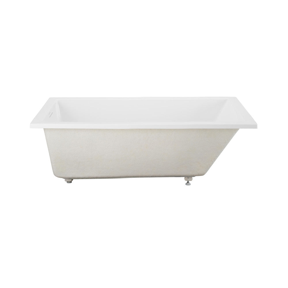 Voltaire 66 x 36 Reversible Drain Soaking Drop-in Bathtub in Glossy White with Integrated Overflow, Drain Included