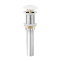 Ceramic Bathroom Sink Non-Overflow Pop Up Drain in Glossy White