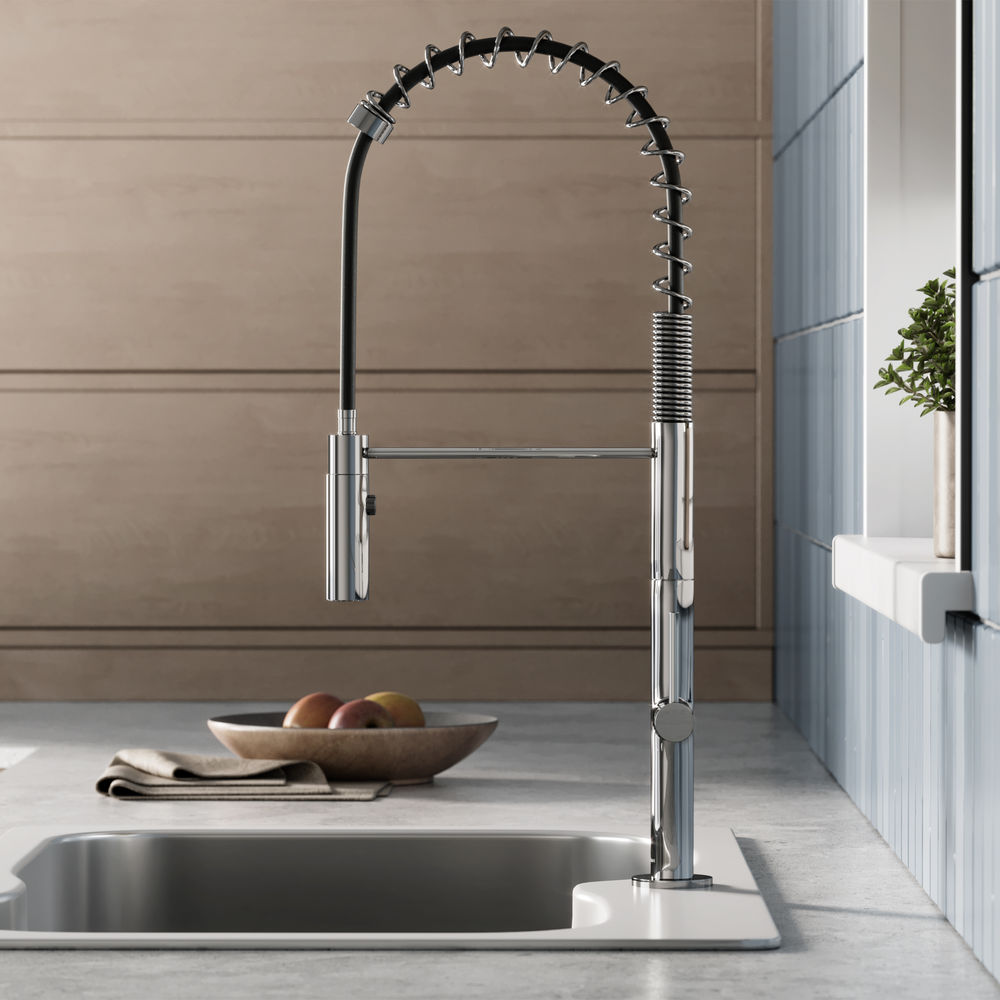Chalet Single Handle, Pull-Down Kitchen Faucet in Chrome