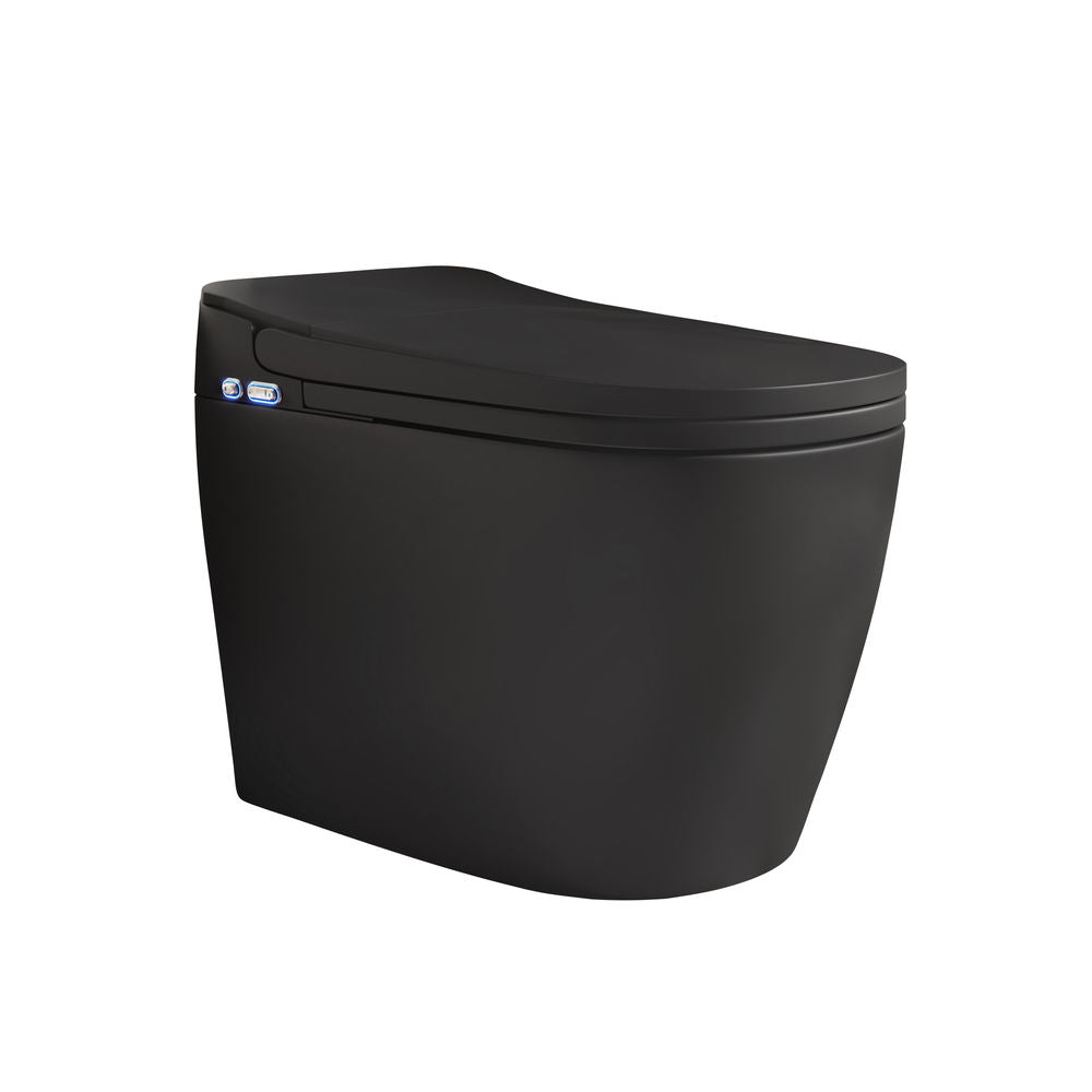 Avancer One Piece Smart Toilet 1.28 GPF in Matte Black with Heated Bidet, Air Drying, Night Light, Foot Sensor