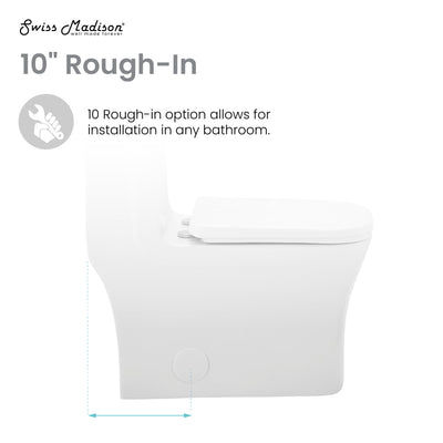 Concorde One Piece Square Toilet Dual Flush 1.1/1.6 gpf with 10" Rough In