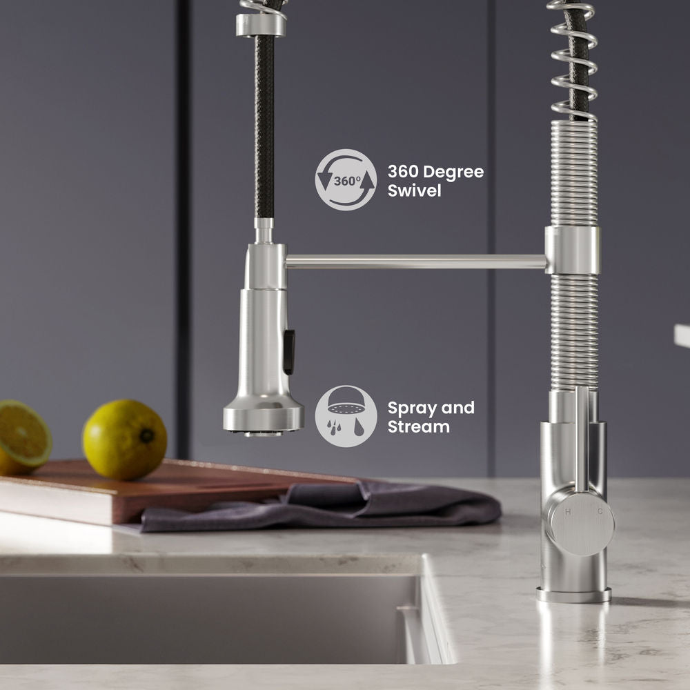 Nouvet Single Handle, Pull-Down Kitchen Faucet in Brushed Nickel