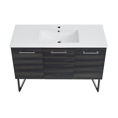 Annecy 48" Freestanding Bathroom Vanity in Black Walnut with Sink Top